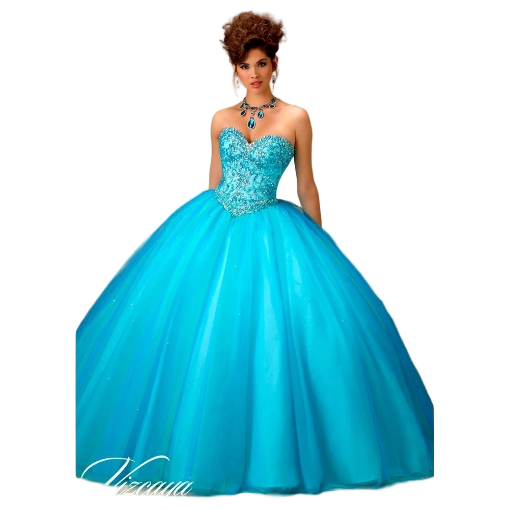 Nwt Island Blue Vizcaya Morilee By Madeline Gardner Quinceaera Ballgown Size 8
